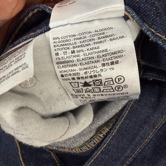 Levi's 513 Slim Straight Dark Blue Jeans Size W 32 x L 30 - Picture 4 of 7